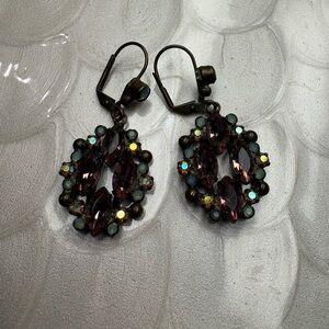 Sorrelli Elegant Purple and Green Dangle Earrings
